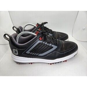 FootJoy Fury Golf Shoes Men's 8.5 Wide Black Athletic Soft Spike Sneakers 51103